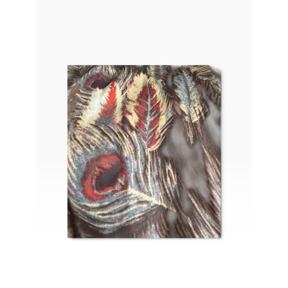 Vintage Lauren Ralph Lauren Women's M Peacock Feather Print Button Down Shirt - Picture 11 of 12